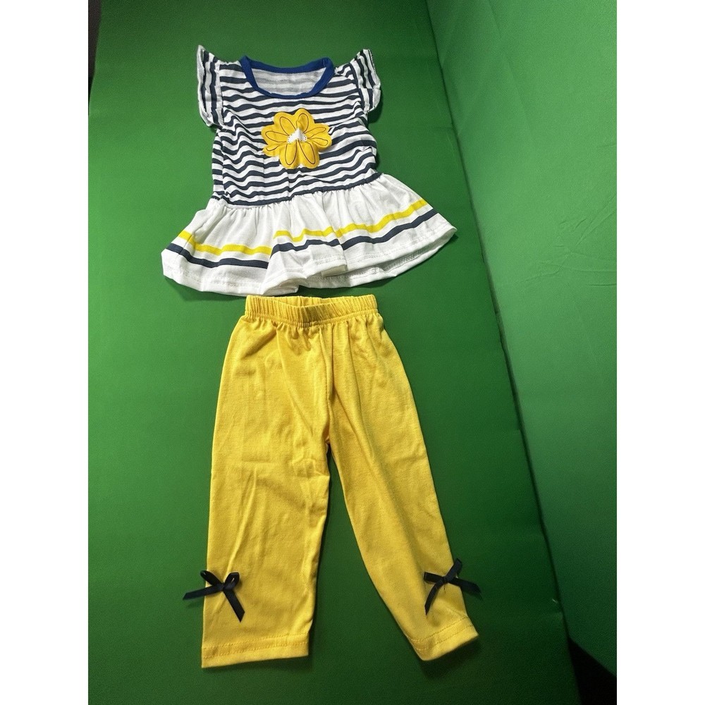 Flower 2 Piece Baby Girls Kids Flower T-Shirt+Shorts Outfit (Size 06)
